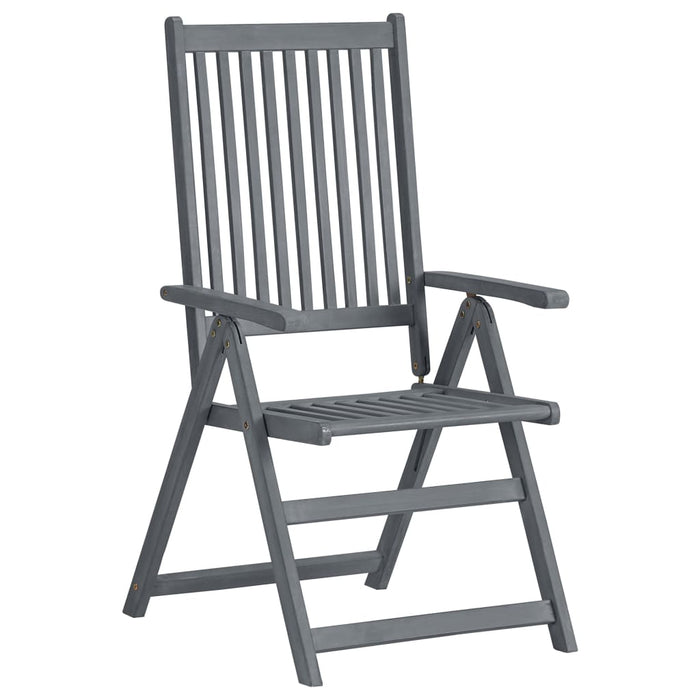 Set mobilier de exterior, 7 piese, gri, lemn masiv de acacia WALTI