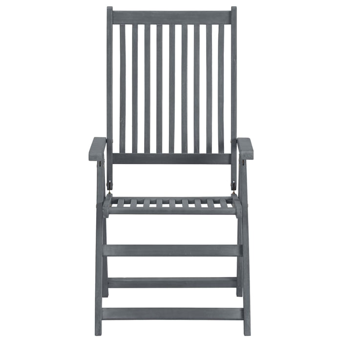 Set mobilier de exterior, 7 piese, gri, lemn masiv de acacia WALTI
