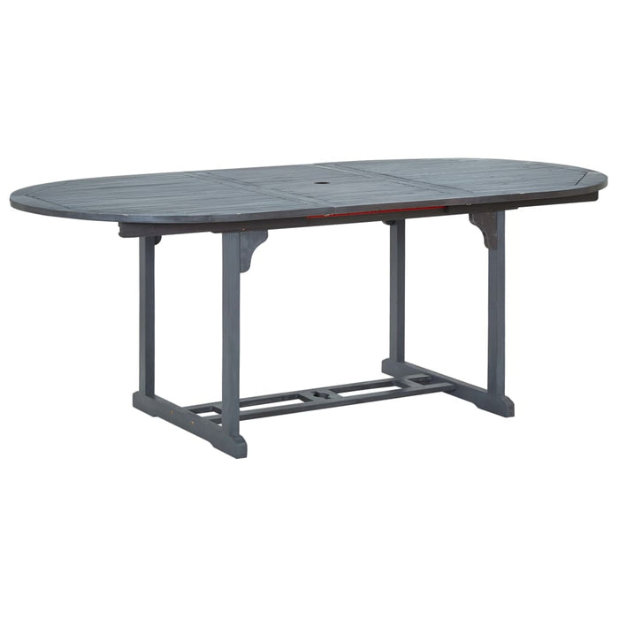 Set mobilier de exterior, 7 piese, gri, lemn masiv de acacia WALTI