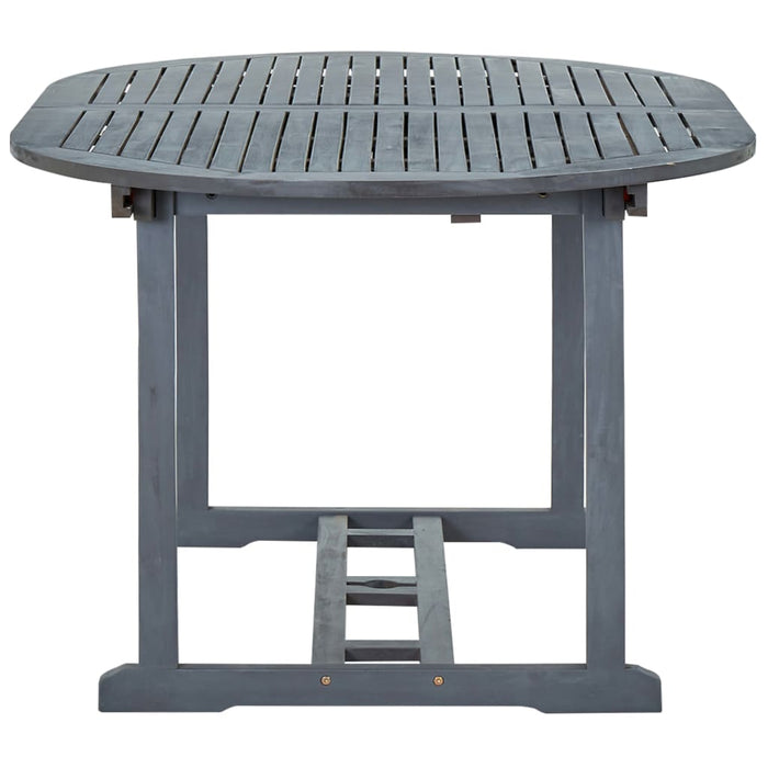 Set mobilier de exterior, 7 piese, gri, lemn masiv de acacia WALTI