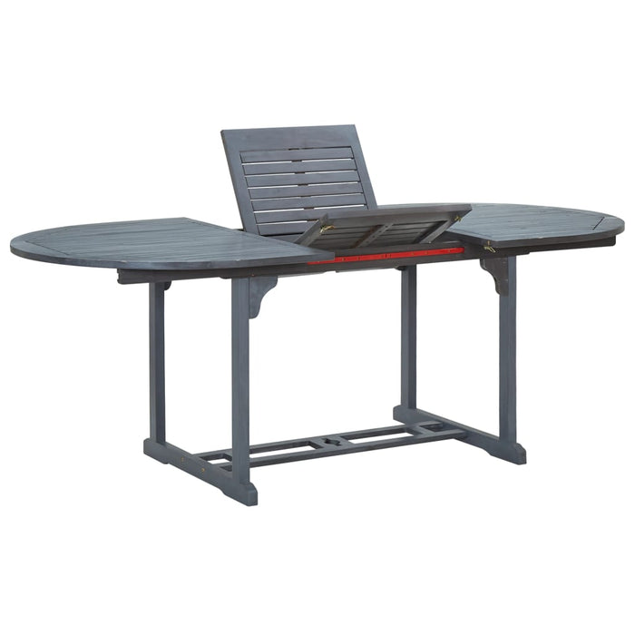 Set mobilier de exterior, 7 piese, gri, lemn masiv de acacia WALTI
