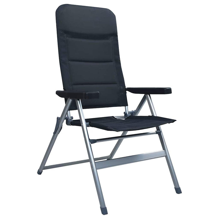 Scaune de grădină rabatabile, 2 buc., negru, aluminiu WALTI
