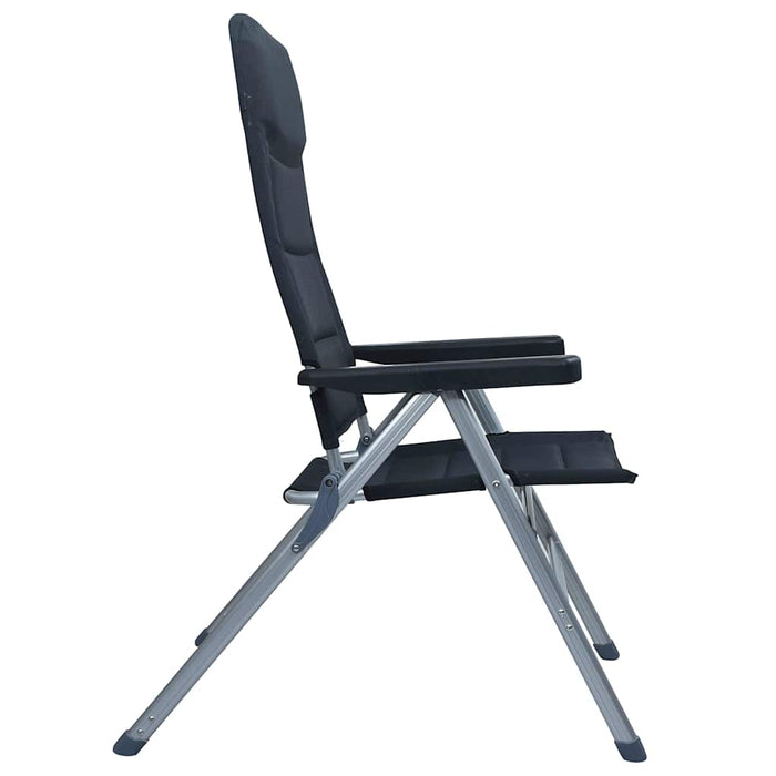 Scaune de grădină rabatabile, 2 buc., negru, aluminiu WALTI