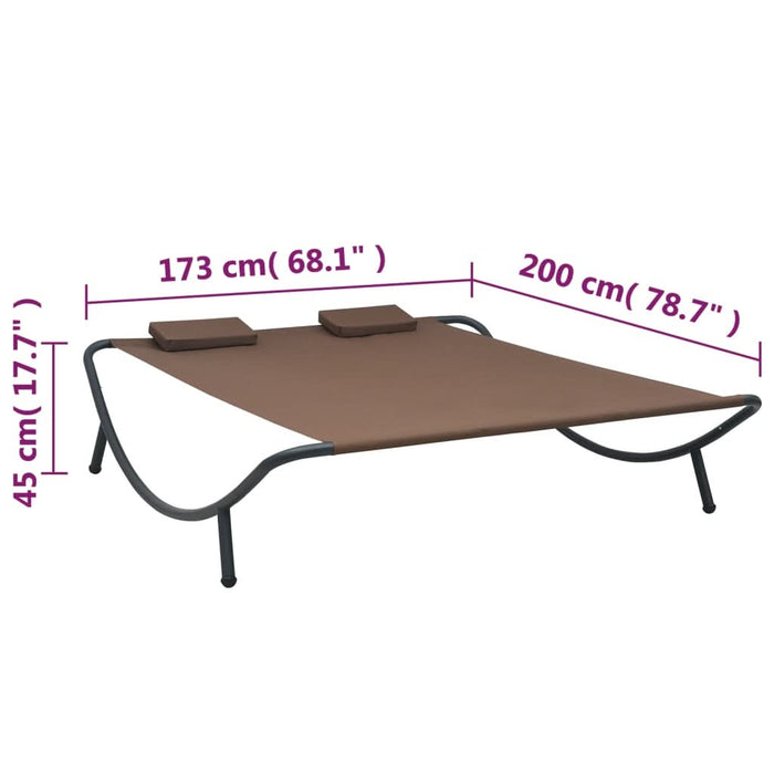 Pat șezlong de exterior, maro, material textil - WALTI WALTI