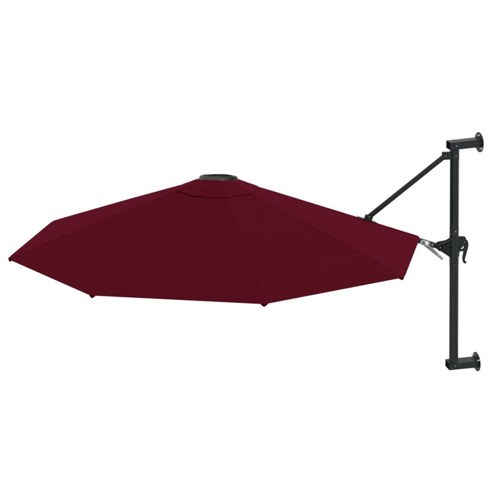 Umbrelă de soare de perete, stâlp metalic, roșu vișiniu, 300cm - WALTI WALTI