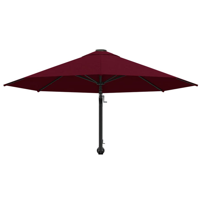 Umbrelă de soare de perete, stâlp metalic, roșu vișiniu, 300cm - WALTI WALTI