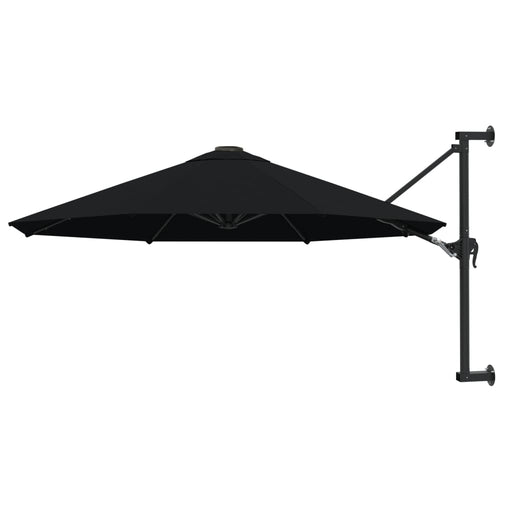 Umbrelă de soare de perete cu stâlp metalic, negru, 300 cm - WALTI WALTI