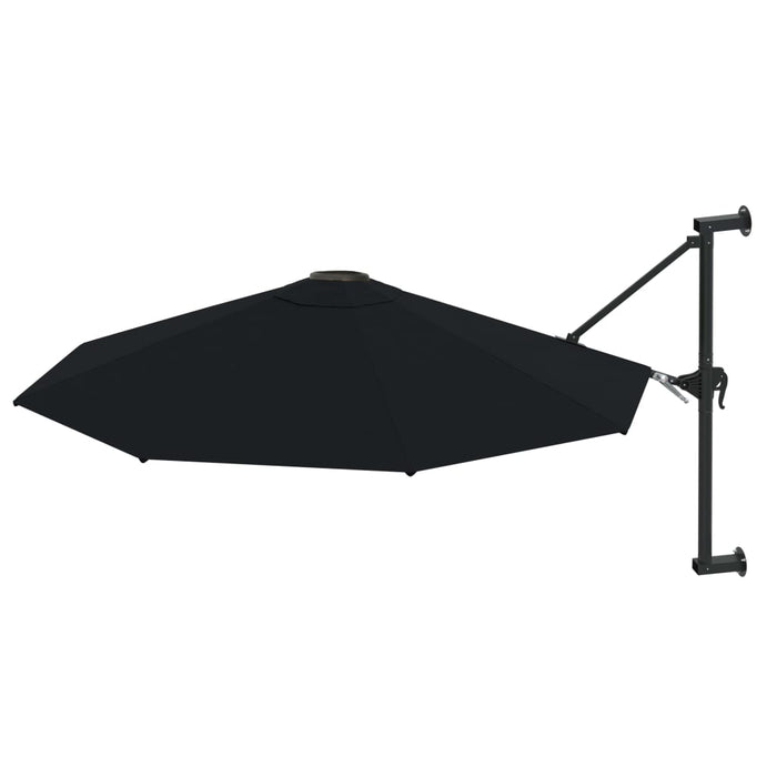 Umbrelă de soare de perete cu stâlp metalic, negru, 300 cm - WALTI WALTI