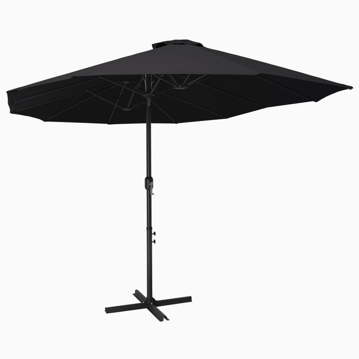 Umbrelă de soare exterior cu stâlp aluminiu, negru, 460x270 cm - WALTI WALTI