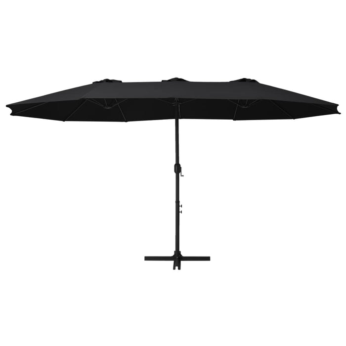 Umbrelă de soare exterior cu stâlp aluminiu, negru, 460x270 cm - WALTI WALTI