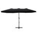 Umbrelă de soare exterior cu stâlp aluminiu, negru, 460x270 cm - WALTI WALTI