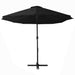 Umbrelă de soare exterior cu stâlp aluminiu, negru, 460x270 cm - WALTI WALTI