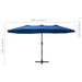 Umbrelă soare exterior cu stâlp aluminiu, albastru, 460x270 cm - WALTI WALTI