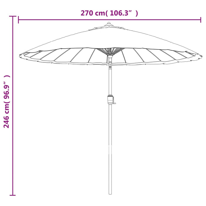 Umbrelă de soare de exterior, stâlp aluminiu, antracit, 270 cm - WALTI WALTI