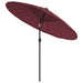Umbrelă soare de exterior, stâlp aluminiu, roșu bordo, 270 cm - WALTI WALTI