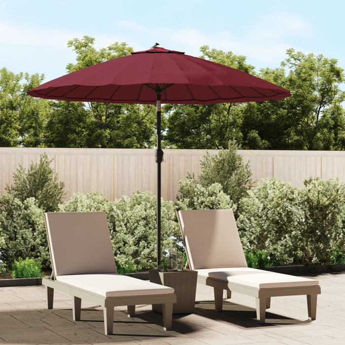 Umbrelă soare de exterior, stâlp aluminiu, roșu bordo, 270 cm - WALTI WALTI