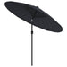 Umbrelă de soare de exterior, stâlp aluminiu, negru, 270 cm - WALTI WALTI