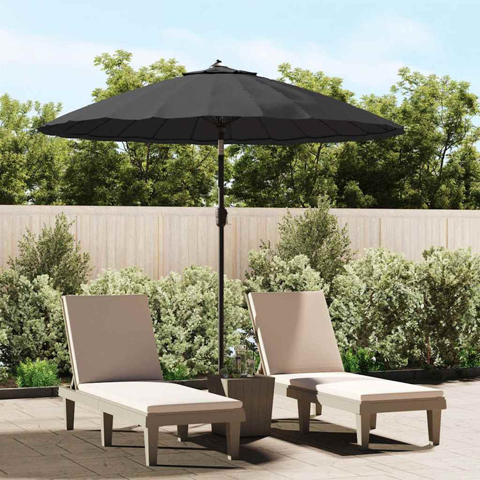 Umbrelă de soare de exterior, stâlp aluminiu, negru, 270 cm - WALTI WALTI