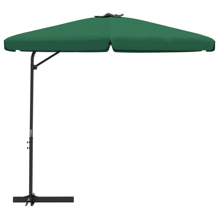 Umbrelă de soare de exterior cu stâlp din oțel, verde, 300 cm - WALTI WALTI