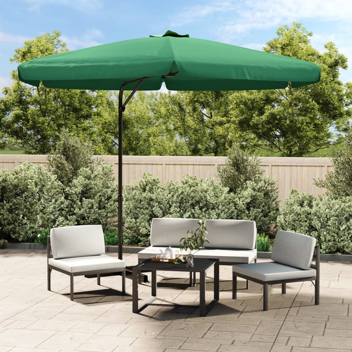 Umbrelă de soare de exterior cu stâlp din oțel, verde, 300 cm - WALTI WALTI