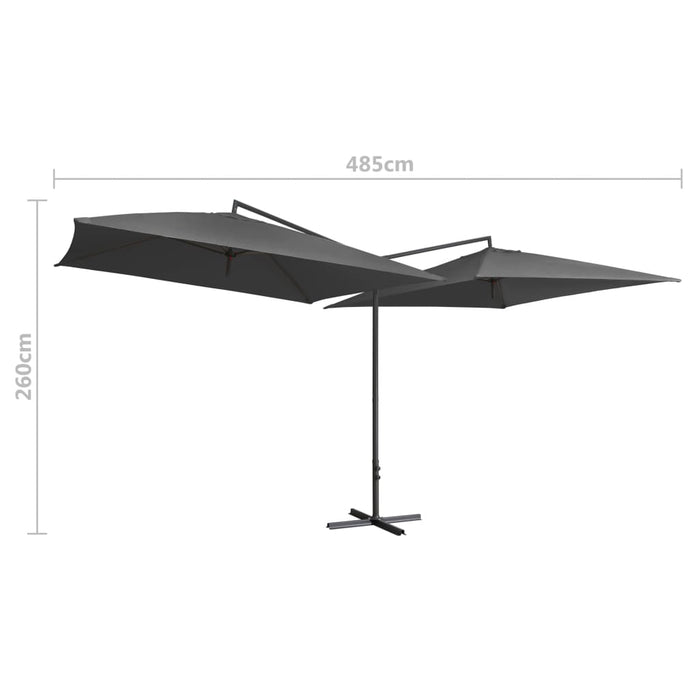 Umbrelă de soare cu stâlp din oțel, antracit, 250x250 cm - WALTI WALTI