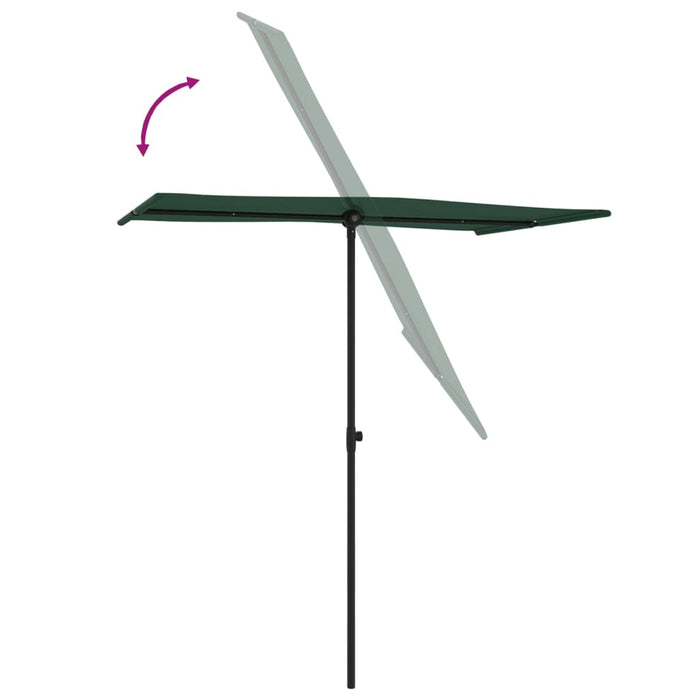 Umbrelă de soare de exterior, stâlp aluminiu, verde, 180x110 cm - WALTI WALTI