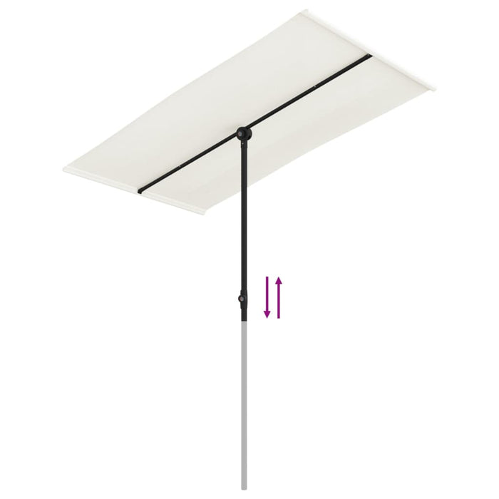 Umbrelă de soare exterior stâlp aluminiu alb nisipiu 180x110 cm - WALTI WALTI