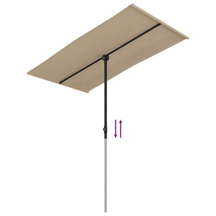 Umbrelă soare de exterior, stâlp aluminiu, gri taupe 180x110 cm - WALTI WALTI