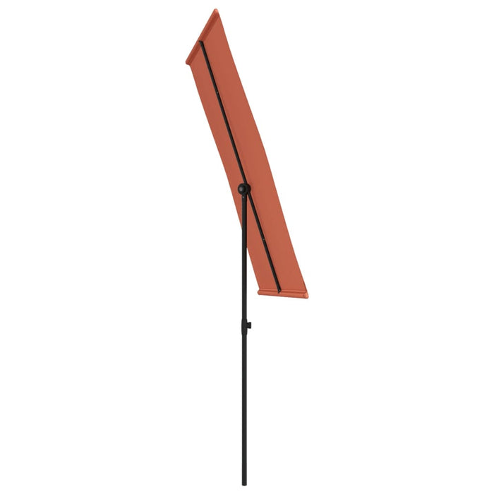 Umbrelă de soare exterior cu stâlp aluminiu cărămiziu 180x110cm - WALTI WALTI