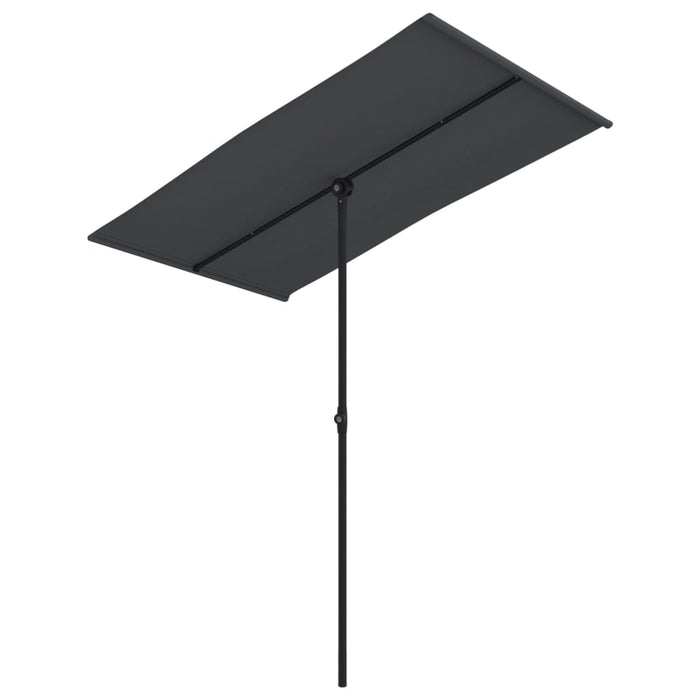 Umbrelă de soare exterior, stâlp aluminiu, negru, 180x110 cm - WALTI WALTI