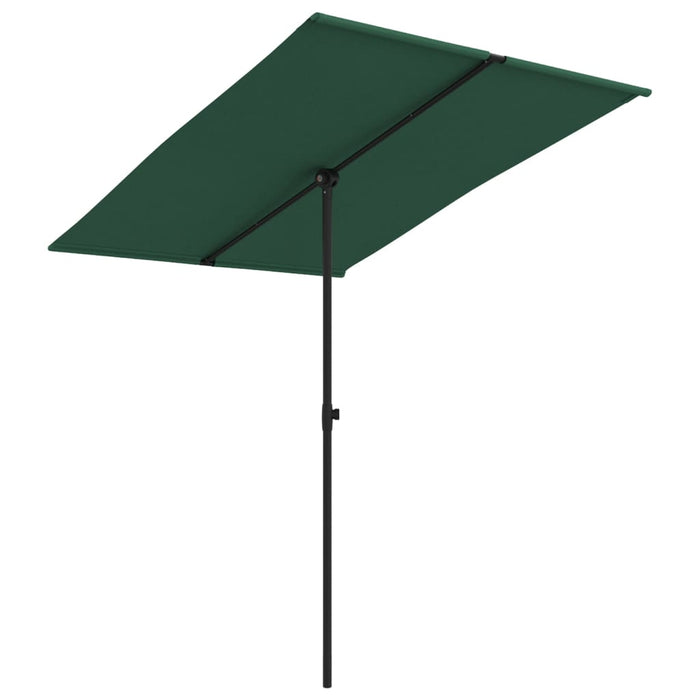 Umbrelă de soare de exterior, stâlp aluminiu, verde, 2 x 1,5 cm - WALTI WALTI