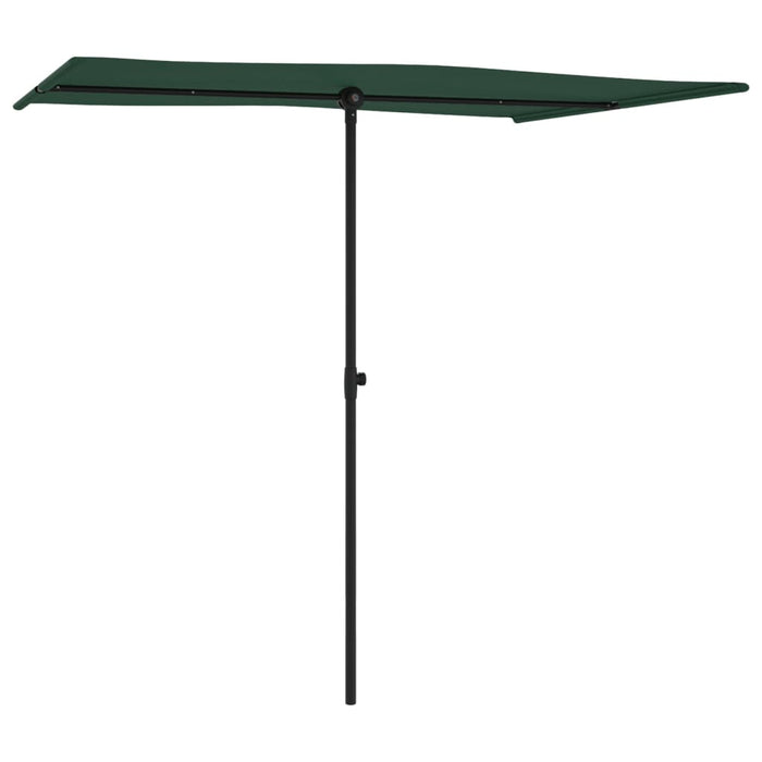 Umbrelă de soare de exterior, stâlp aluminiu, verde, 2 x 1,5 cm - WALTI WALTI