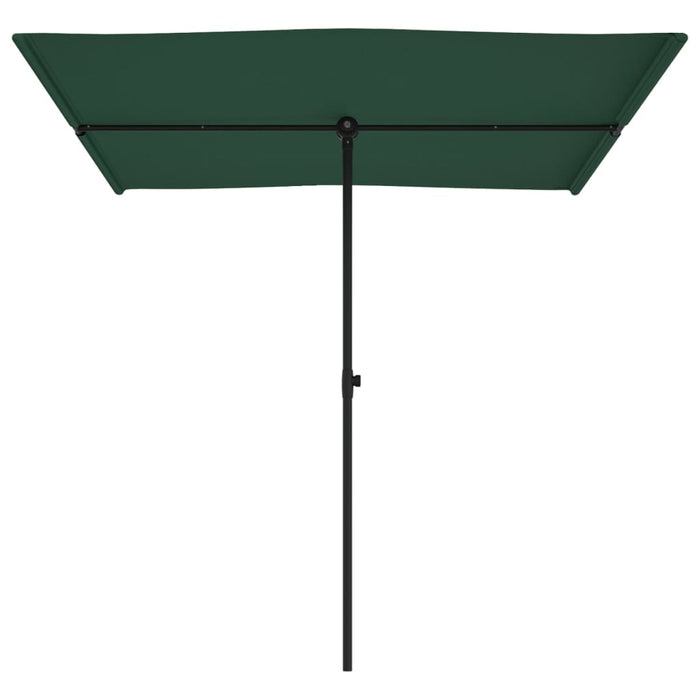 Umbrelă de soare de exterior, stâlp aluminiu, verde, 2 x 1,5 cm - WALTI WALTI