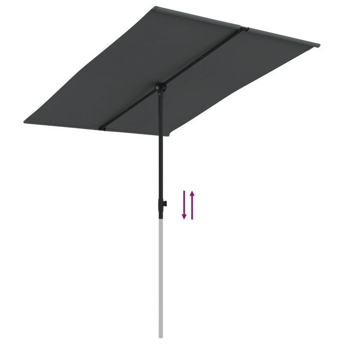 Umbrelă de soare de grădină cu stâlp aluminiu antracit 2x1,5 cm - WALTI WALTI