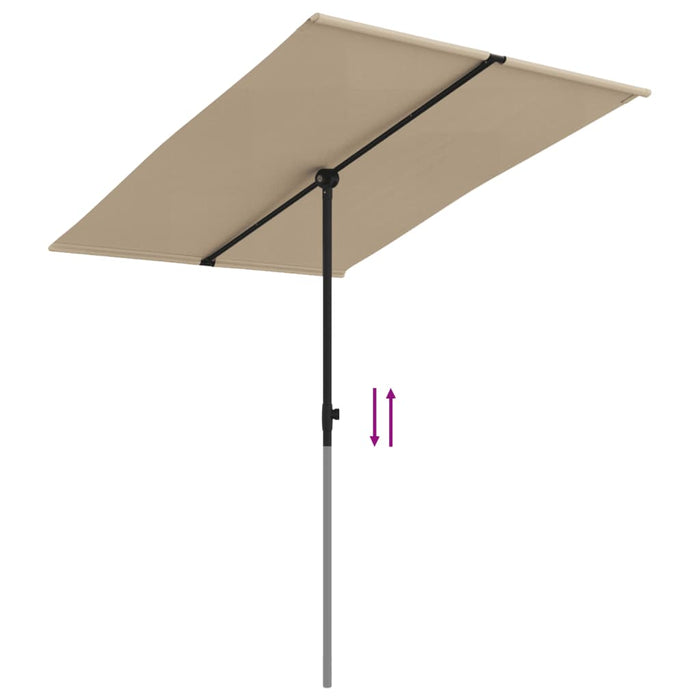 Umbrelă de soare exterior, stâlp aluminiu, gri taupe, 2x1,5 cm - WALTI WALTI