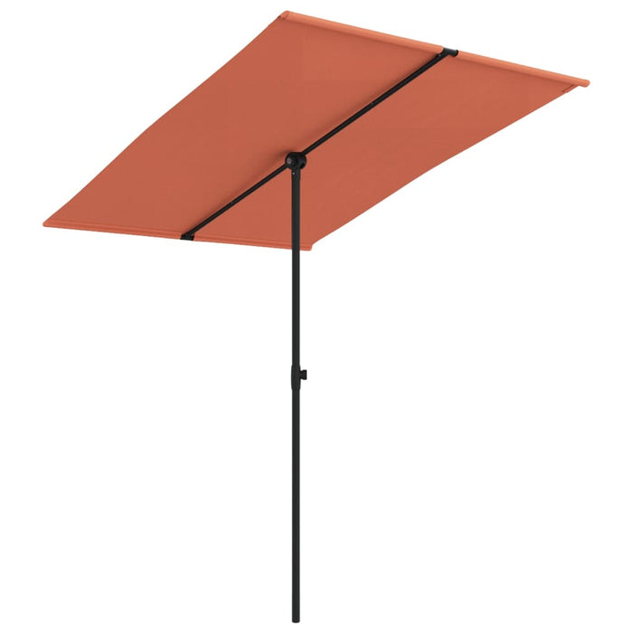 Umbrelă de soare exterior, stâlp aluminiu, cărămiziu, 2x1,5 cm - WALTI WALTI