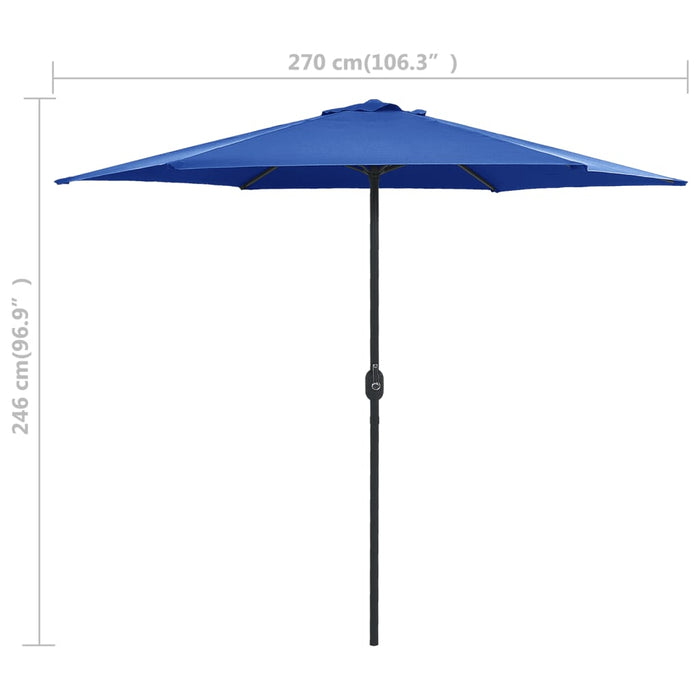 Umbrelă de soare cu stâlp aluminiu, albastru azur, 270 x 246 cm - WALTI WALTI