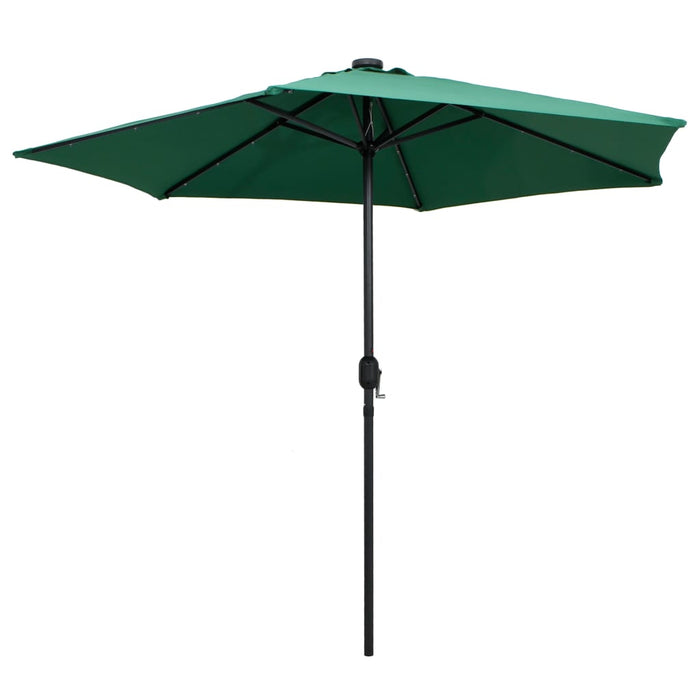 Umbrelă de soare cu LED-uri și stâlp aluminiu, verde, 270 cm - WALTI WALTI