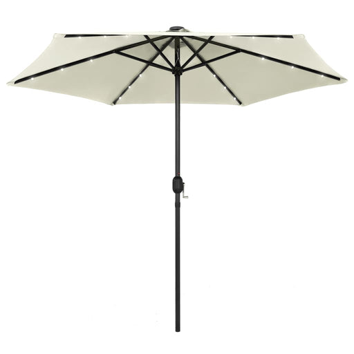 Umbrelă de soare cu LED și stâlp aluminiu, alb nisipiu, 270 cm - WALTI WALTI