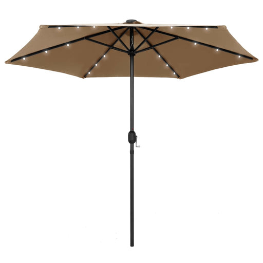 Umbrelă de soare cu LED și stâlp aluminiu, gri taupe, 270 cm - WALTI WALTI