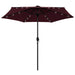 Umbrelă de soare, LED-uri și stâlp aluminiu, bordo, 270 cm - WALTI WALTI