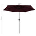 Umbrelă de soare, LED-uri și stâlp aluminiu, bordo, 270 cm - WALTI WALTI