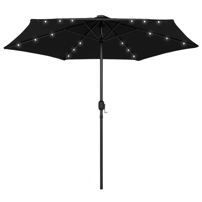 Umbrelă de soare cu LED și stâlp aluminiu, negru, 270 cm - WALTI WALTI