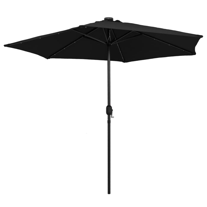 Umbrelă de soare cu LED și stâlp aluminiu, negru, 270 cm - WALTI WALTI