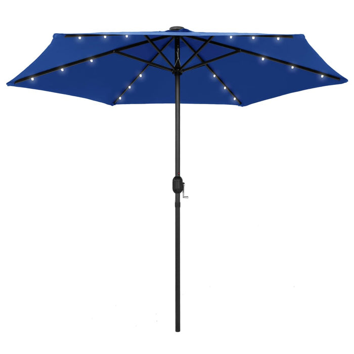 Umbrelă de soare, LED-uri și stâlp aluminiu, azur, 270 cm - WALTI WALTI