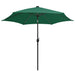 Umbrelă de soare, LED-uri și stâlp aluminiu, verde, 300 cm - WALTI WALTI