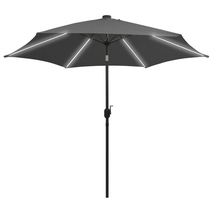 Umbrelă de soare cu LED și stâlp aluminiu, antracit, 300 cm - WALTI WALTI