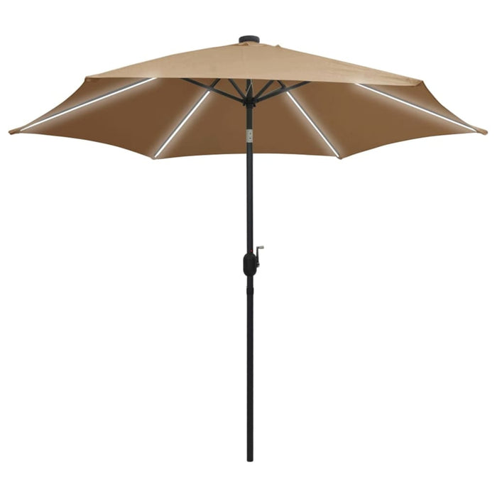 Umbrelă de soare, LED-uri și stâlp aluminiu, gri taupe, 300 cm - WALTI WALTI