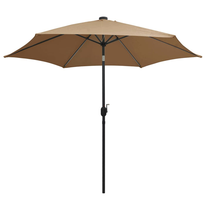 Umbrelă de soare, LED-uri și stâlp aluminiu, gri taupe, 300 cm - WALTI WALTI