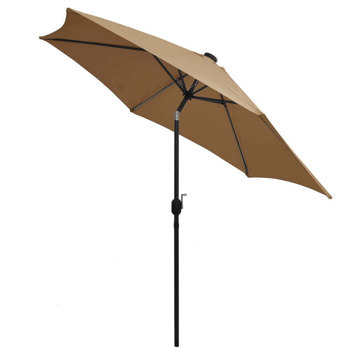 Umbrelă de soare, LED-uri și stâlp aluminiu, gri taupe, 300 cm - WALTI WALTI